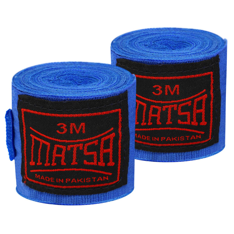 Бинти боксерські бавовна з еластаном 2штуки MATSA MA-0031-3 3м кольори в асортименті