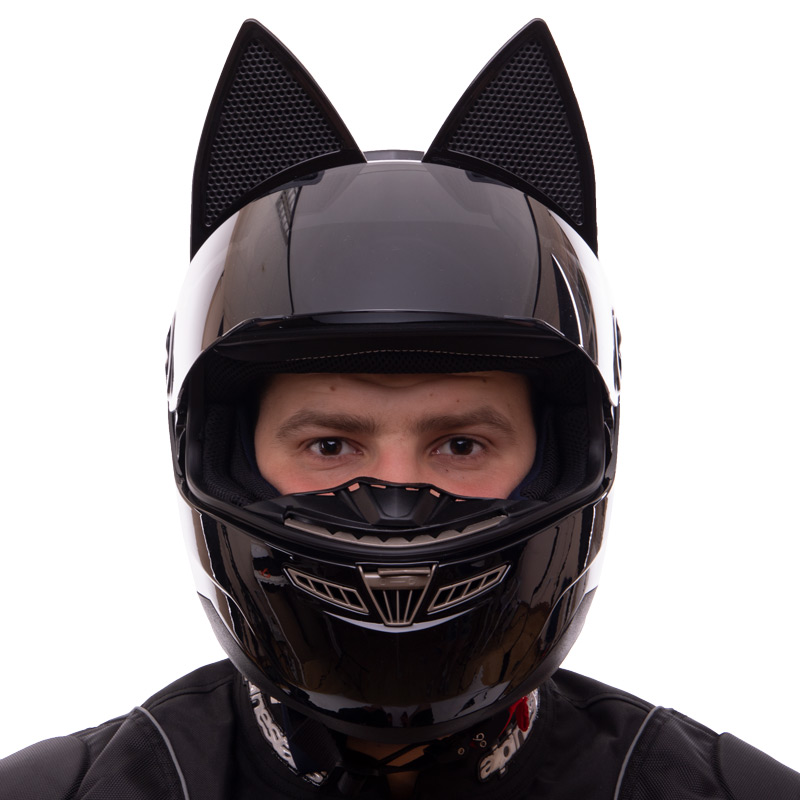 Мотошолом інтеграл (full face) Мото Кото з вушками NITRINOS NEKO MS-1650 M-XL кольори в асортименті