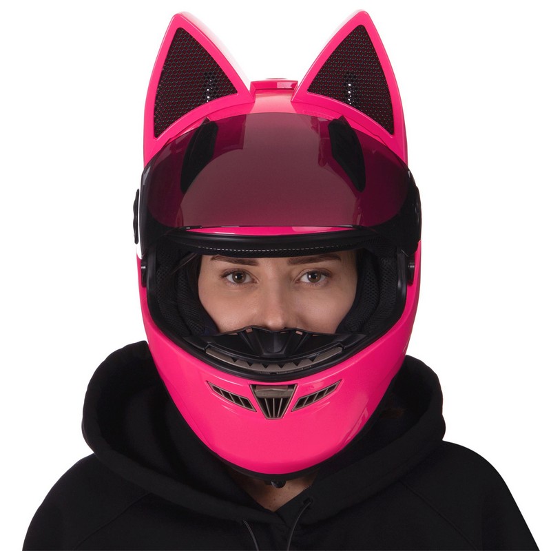 Мотошолом інтеграл (full face) Мото Кото з вушками NITRINOS NEKO MS-1650 M-XL кольори в асортименті