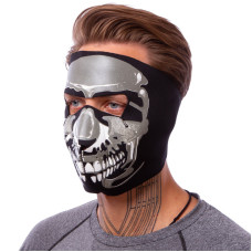 Маска лицьова вітрозахисна SP-Sport MS-4344-1 Chrome Skull чорний