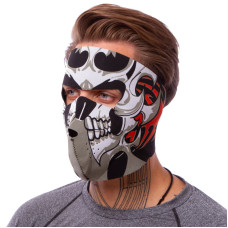 Маска лицьова вітрозахисна креативна термонавушники SP-Sport MS-4344-4 Tribal Skull чорний