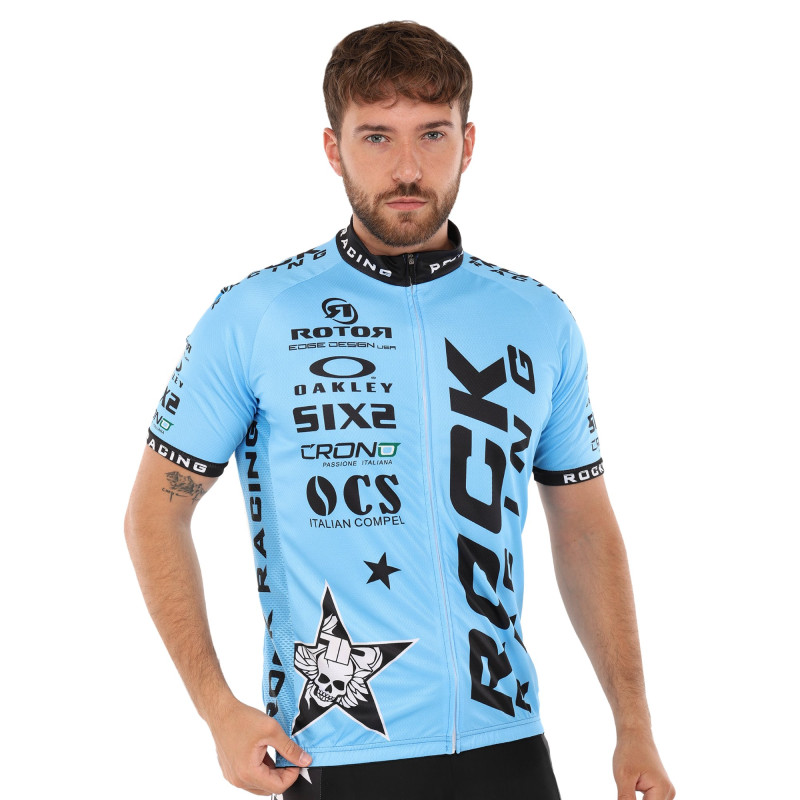 Велоформа літня джерсі та шорти SPOINT ROCK RACING MS-6818-BL M-3XL блакитний-чорний