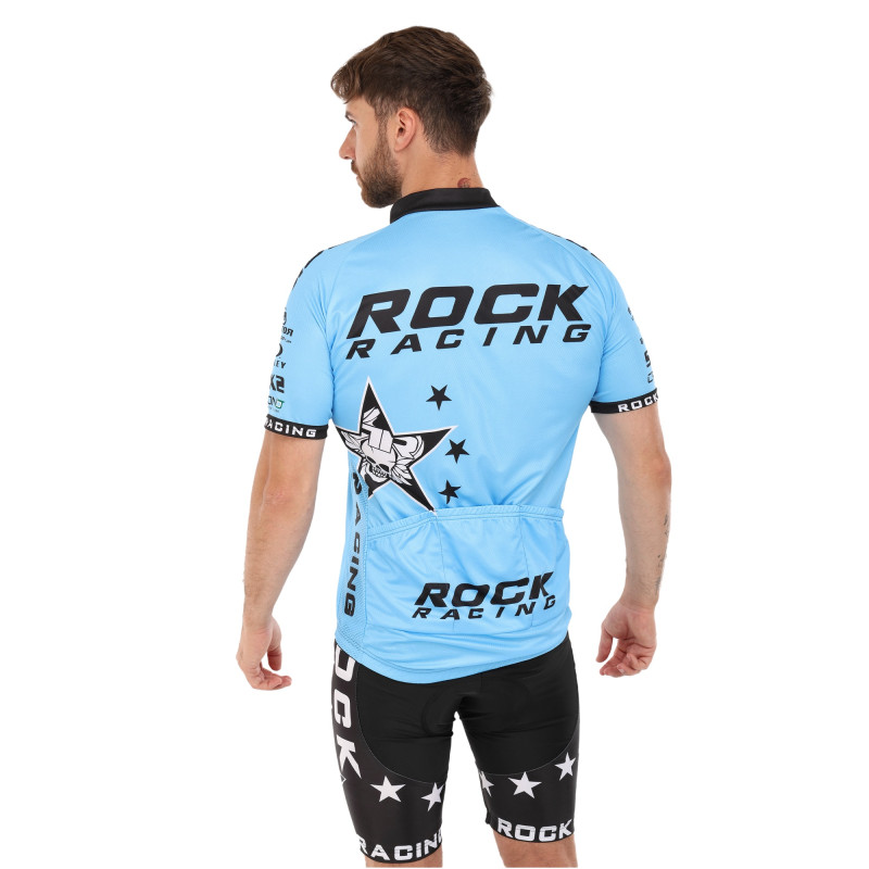 Велоформа літня джерсі та шорти SPOINT ROCK RACING MS-6818-BL M-3XL блакитний-чорний