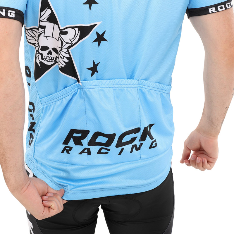 Велоформа літня джерсі та шорти SPOINT ROCK RACING MS-6818-BL M-3XL блакитний-чорний