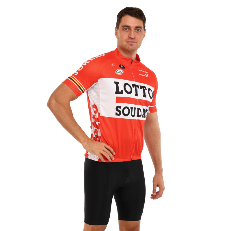Велоформа літня джерсі та шорти SPOINT LOTTO MS-6818-R M-3XL червоний-чорний