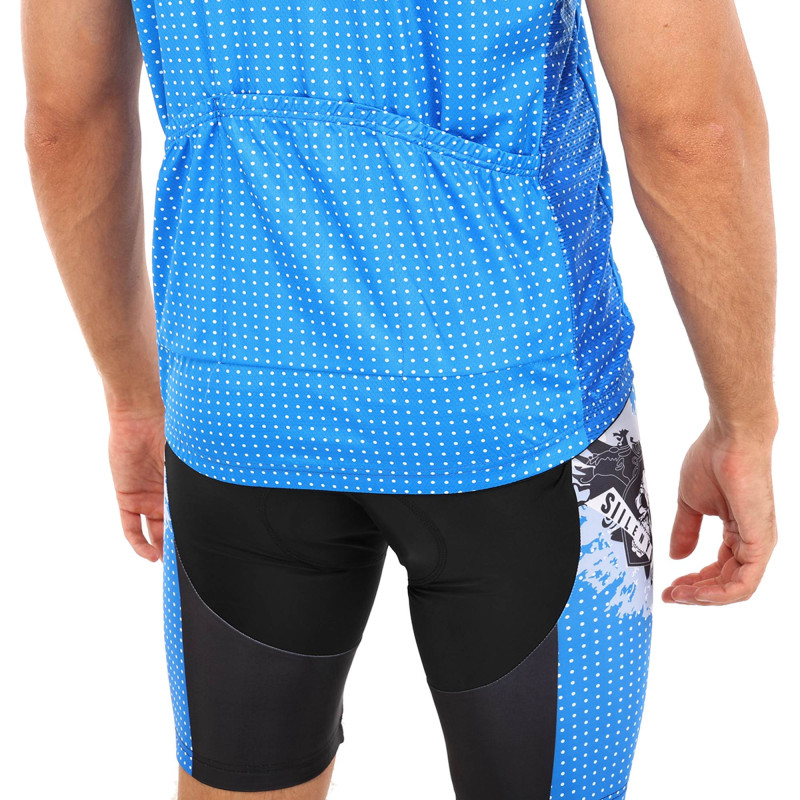 Велоформа літня джерсі та шорти SPOINT SKULL MS-6820-BL M-3XL синій-білий-чорний