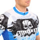 Велоформа літня джерсі та шорти SPOINT SKULL MS-6820-BL M-3XL синій-білий-чорний
