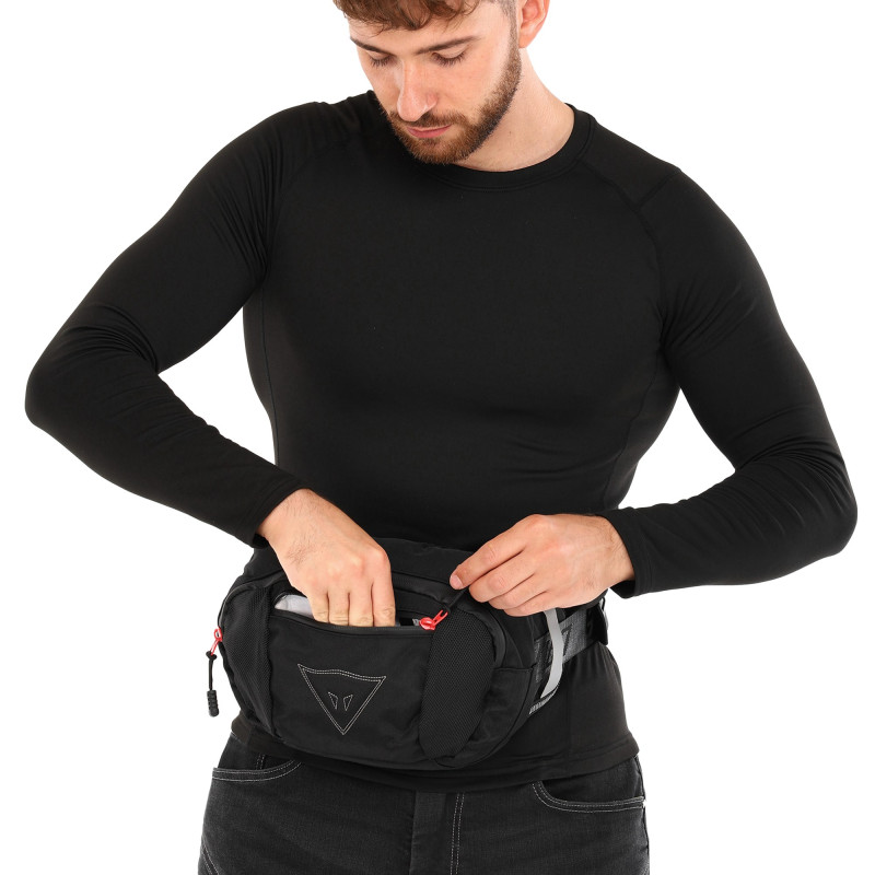 Сумка на пояс через плече бананка DAINESE MT-2713 5л 29х8х19см чорний
