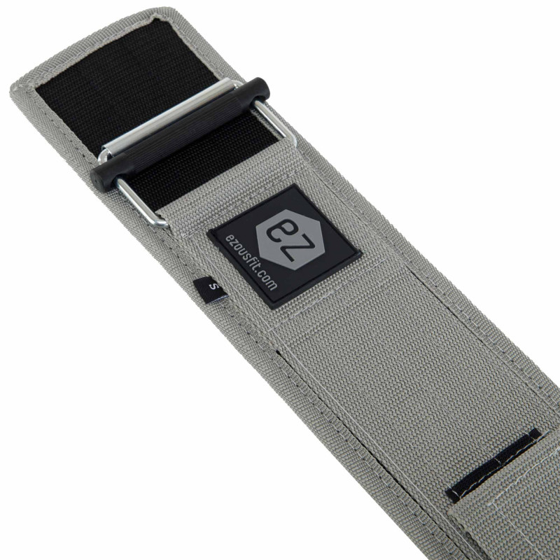 Пояс атлетичний посилений регульований QUICK LOCKING WEIGHTLITING BELT EZOUS O-02 спинка-10см розмір S-L сірий