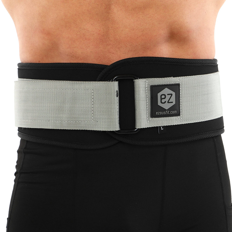 Пояс атлетичний текстильний EZOUS LIFTING BELT ARMOR O-03 спинка-17см розмір S-L чорний-сірий