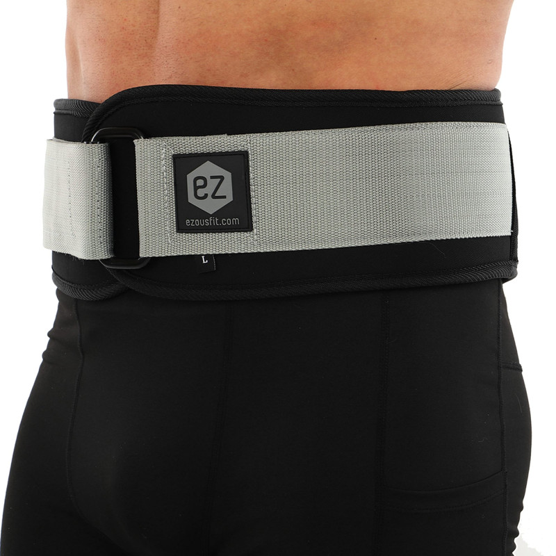 Пояс атлетичний текстильний EZOUS LIFTING BELT ARMOR O-03 спинка-17см розмір S-L чорний-сірий