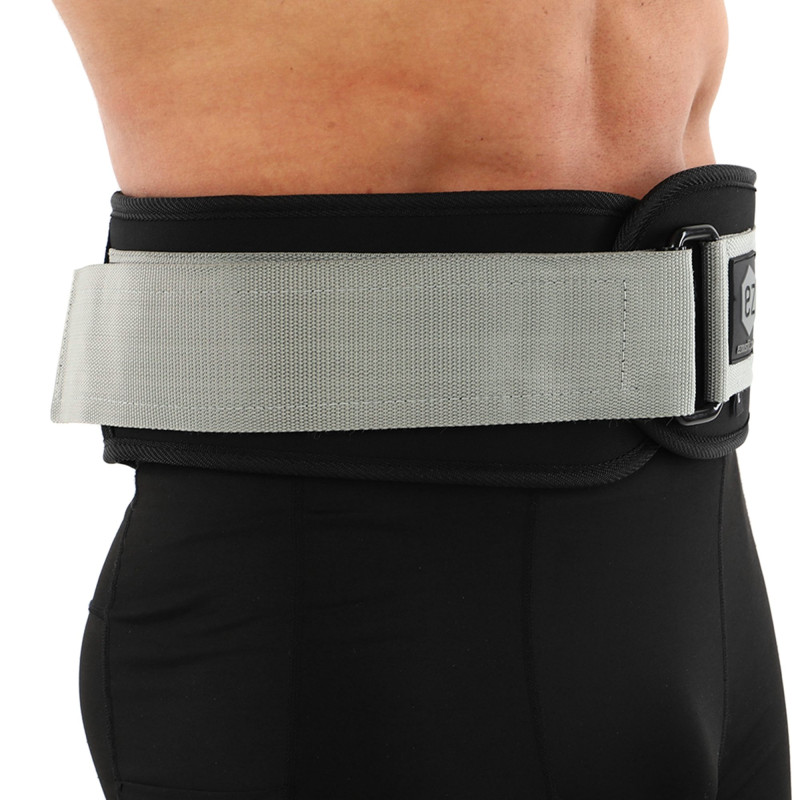 Пояс атлетичний текстильний EZOUS LIFTING BELT ARMOR O-03 спинка-17см розмір S-L чорний-сірий
