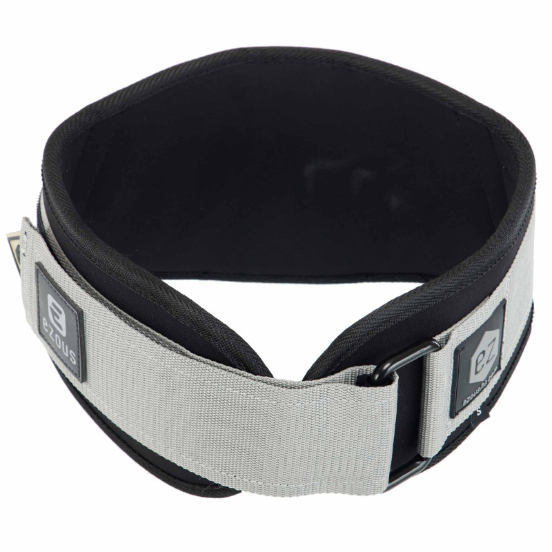Пояс атлетичний текстильний EZOUS LIFTING BELT ARMOR O-03 спинка-17см розмір S-L чорний-сірий