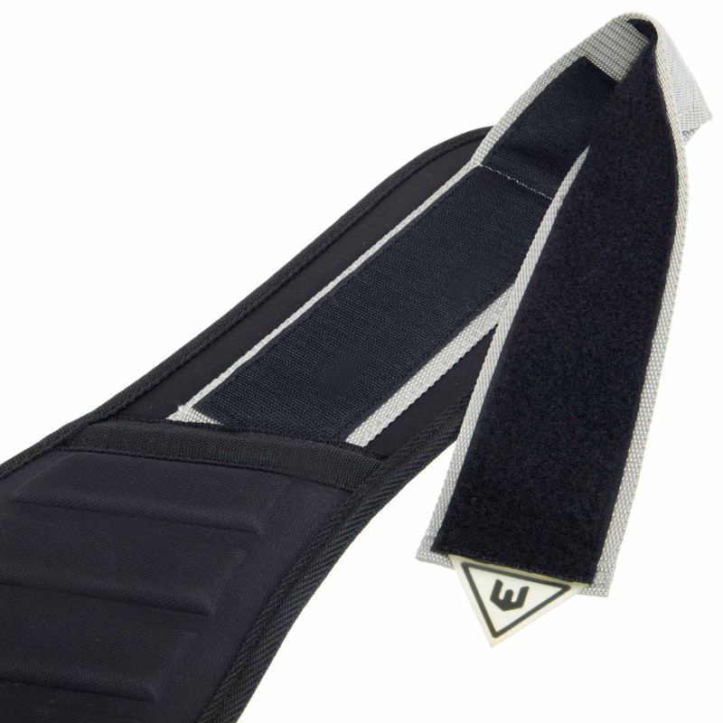 Пояс атлетичний текстильний EZOUS LIFTING BELT ARMOR O-03 спинка-17см розмір S-L чорний-сірий