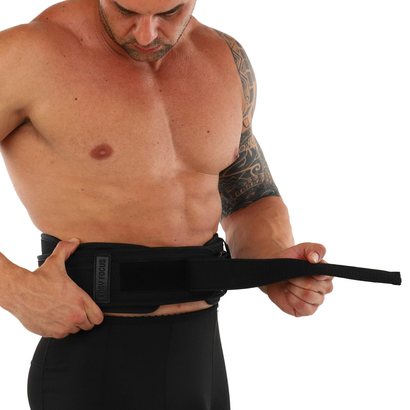 Пояс атлетичний текстильний EZOUS TRAINING BELT O-04 спинка-14см розмір S-L чорний