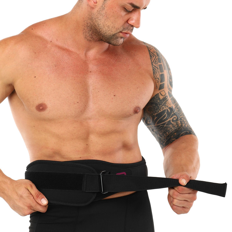 Пояс атлетичний текстильний EZOUS WEIGHT LIFTING BELT O-05 спинка-12см розмір S-L чорний