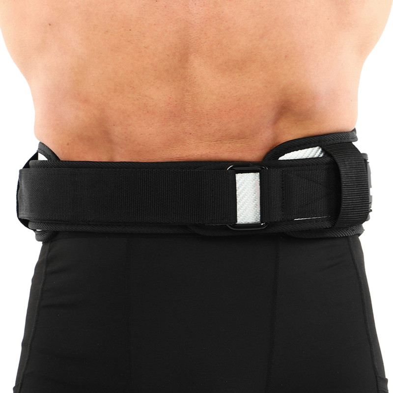 Пояс атлетичний текстильний EZOUS CARBON FIBER BELT WITH WAIST PAD O-08 спинка-16см розмір S-L чорний