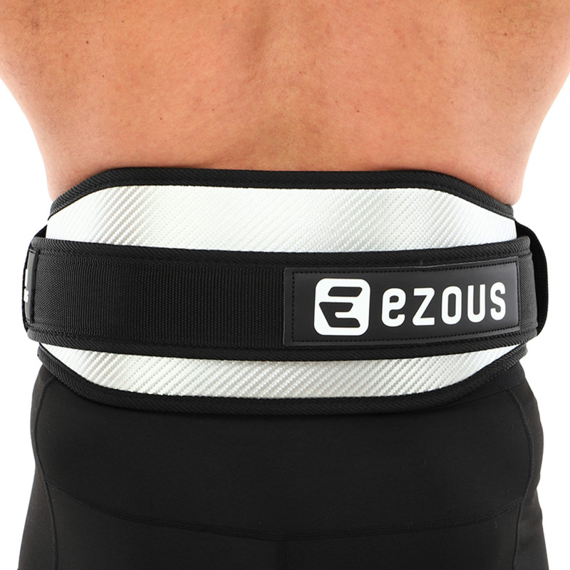 Пояс атлетичний текстильний EZOUS CARBON FIBER BELT WITH WAIST PAD O-08 спинка-16см розмір S-L чорний