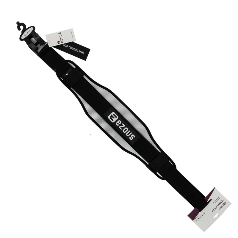 Пояс атлетичний текстильний EZOUS CARBON FIBER BELT WITH WAIST PAD O-08 спинка-16см розмір S-L чорний
