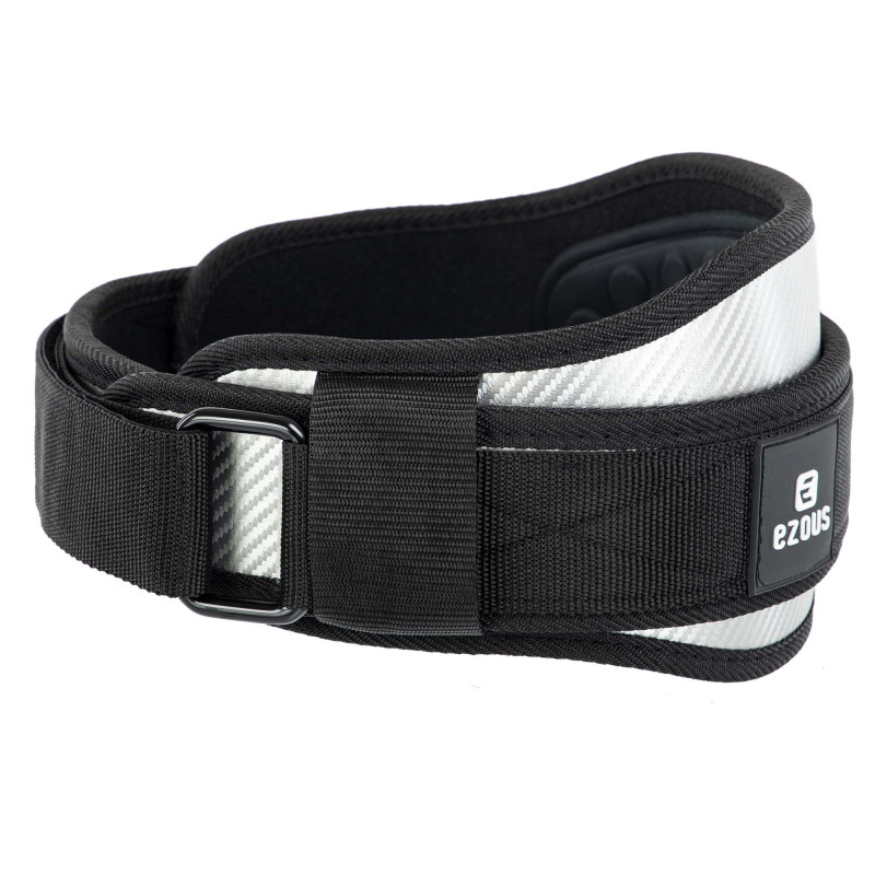 Пояс атлетичний текстильний EZOUS CARBON FIBER BELT WITH WAIST PAD O-08 спинка-16см розмір S-L чорний