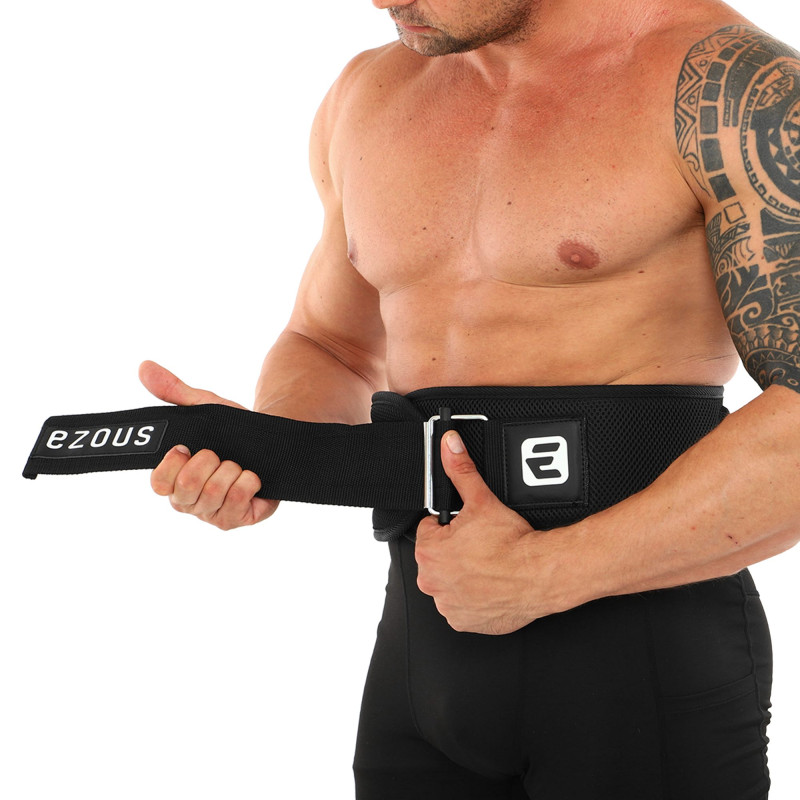 Пояс атлетичний текстильний EZOUS TRAINING BELT 2.0 O-09 спинка-17см розмір S-L чорний