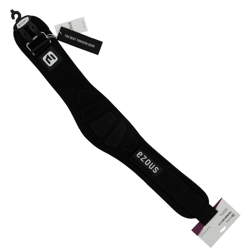 Пояс атлетичний текстильний EZOUS TRAINING BELT 2.0 O-09 спинка-17см розмір S-L чорний