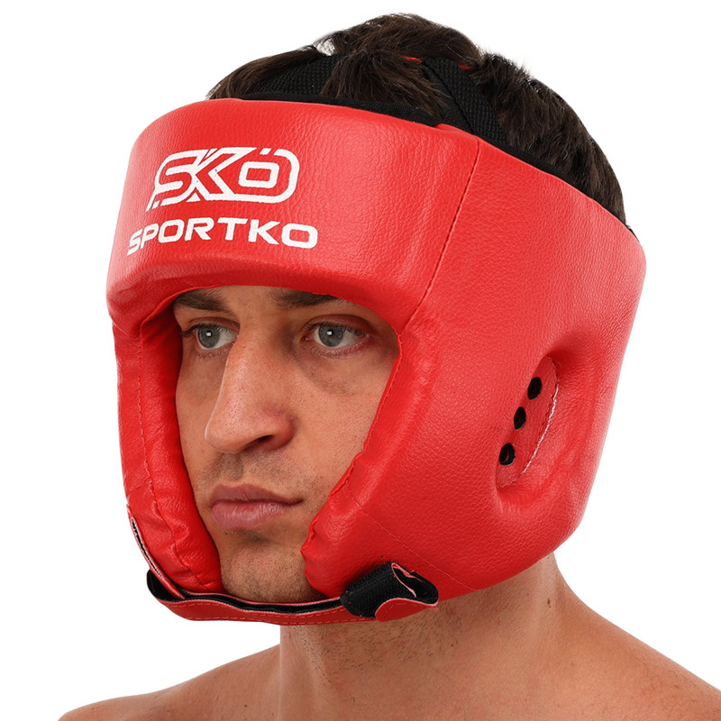 Шолом боксерський відкритий штучна шкіра SPORTKO OD1 M-XL кольори в асортименті