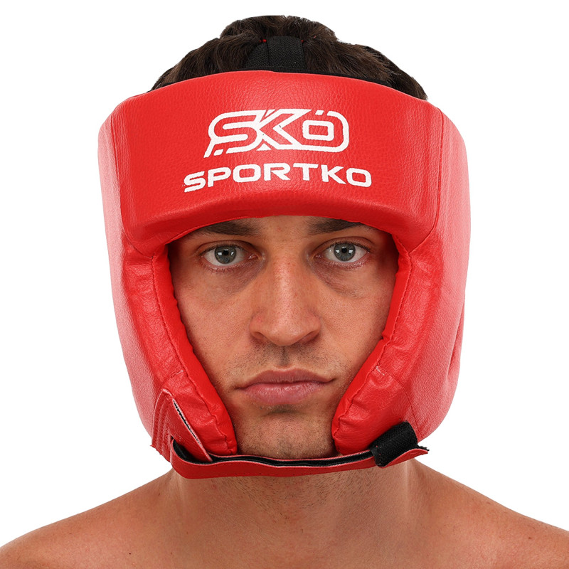 Шолом боксерський відкритий штучна шкіра SPORTKO OD1 M-XL кольори в асортименті