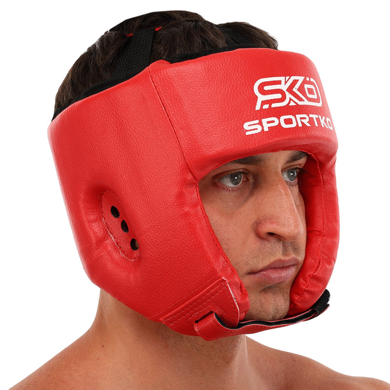 Шолом боксерський відкритий штучна шкіра SPORTKO OD1 M-XL кольори в асортименті