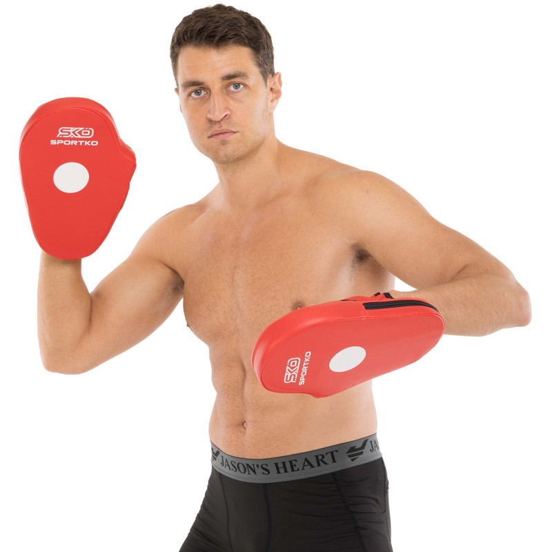 Лапа боксерська пряма подовжена тренувальна Кожвініл SPORTKO PD3 30x20x5см 2штуки кольори в асортименті