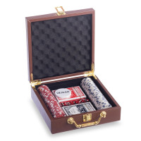 Набір для покеру в кейсі з екошкіри Poker game set SP-Sport PK100L 100 фішок