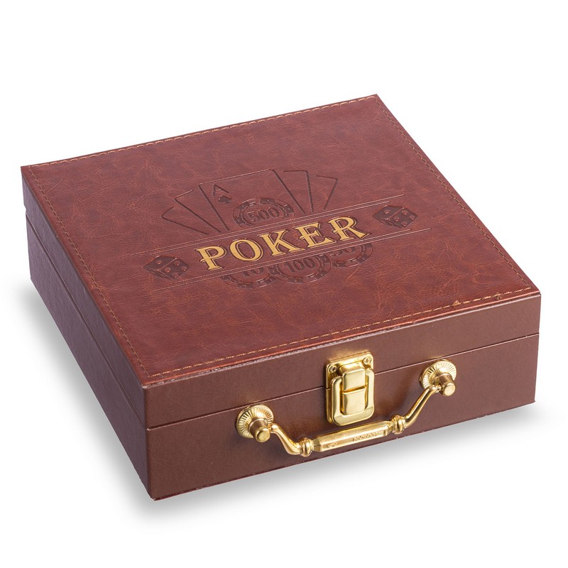 Набір для покеру в кейсі з екошкіри Poker game set SP-Sport PK100L 100 фішок