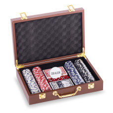 Набір для покеру в кейсі з екошкіри Poker game set SP-Sport PK200L 200 фішок