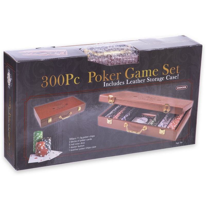 Набір для покеру в кейсі з екошкіри Poker game set SP-Sport PK300L 300 фішок