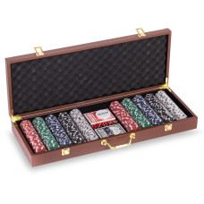 Набір для покеру в кейсі з екошкіри Poker game set SP-Sport PK500L 500 фішок