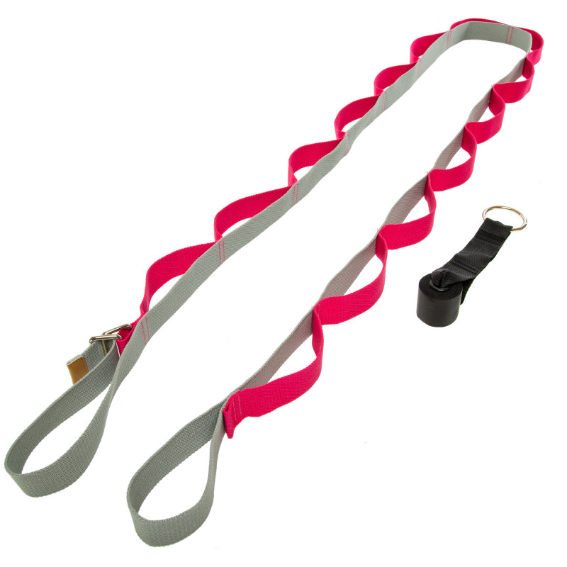 Стрічка стропа з петлями для розтяжки Stretch Strap з дверним якорем SP-Sport PL-1796 14 петель кольори в асортименті