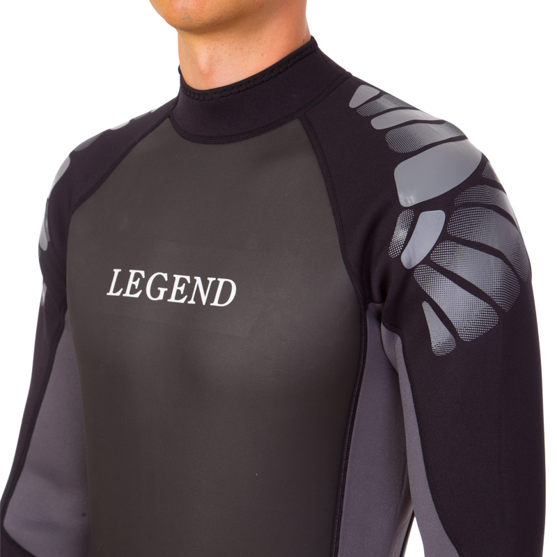Гідрокостюм довгий чоловічий LEGEND PL-6539-3 3мм чорний-сірий
