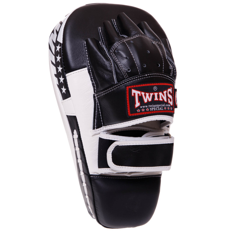 Лапа боксерська зігнута подовжена тренувальна шкіра TWINS PML21 33x20x12см 1штука кольори в асортименті
