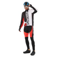 Велоформа демісезонна джерсі з довгим рукавом і штани з лямками SPOINT SPECIALIZED R-3 M-3XL чорний-білий-червоний