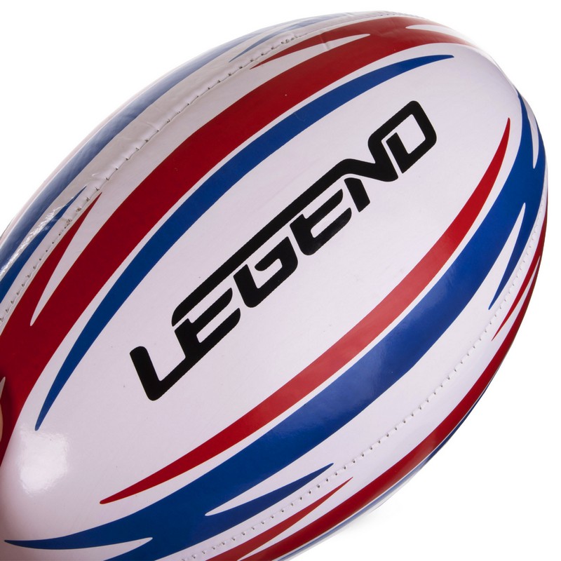 М'яч для регбі LEGEND R-3288 розмір 5 білий-червоний-синій