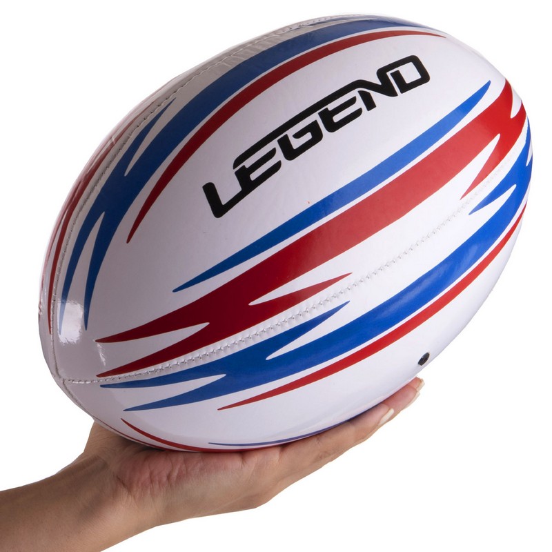 М'яч для регбі LEGEND R-3288 розмір 5 білий-червоний-синій