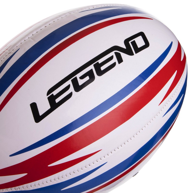 М'яч для регбі юніорський LEGEND R-3289 розмір 4 білий-червоний-синій