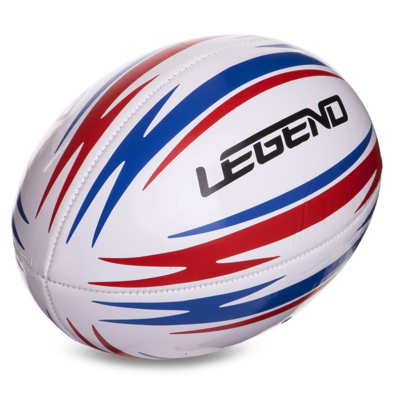 М'яч для регбі дитячий LEGEND R-3290 розмір 3 білий-червоний-синій