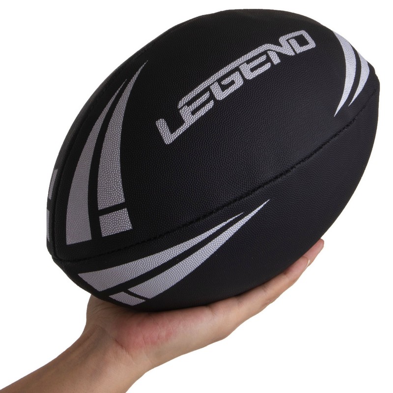 М'яч для регбі дитячий LEGEND R-3293 розмір 3 чорний-білий