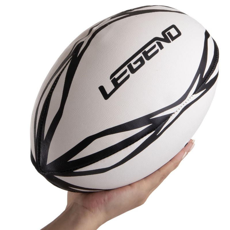 М'яч для регбі LEGEND R-3297 розмір 5 білий-чорний