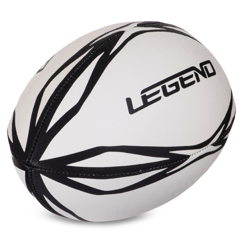 М'яч для регбі юніорський LEGEND R-3298 розмір 4 білий-чорний