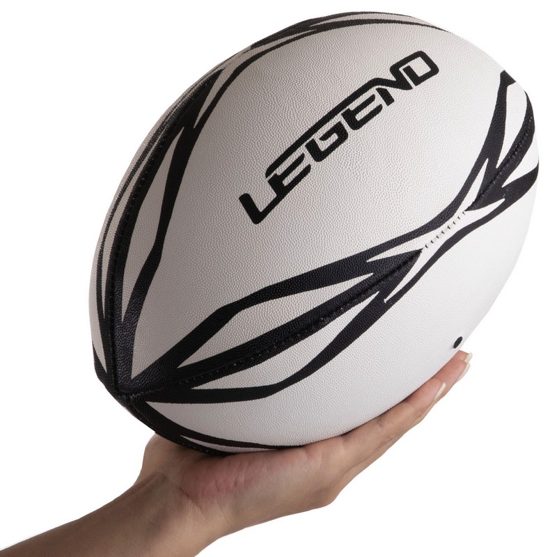 М'яч для регбі юніорський LEGEND R-3298 розмір 4 білий-чорний