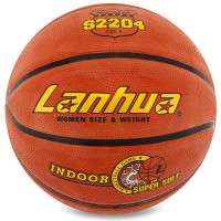 М'яч баскетбольний гумовий LANHUA Super soft Indoor S2204 розмір 6 помаранчевий