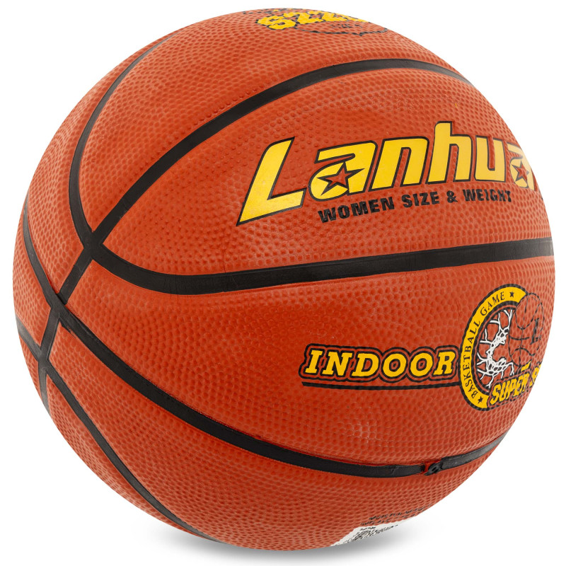 М'яч баскетбольний гумовий LANHUA Super soft Indoor S2204 розмір 6 помаранчевий