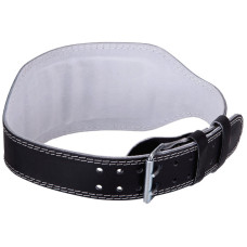 Пояс атлетичний шкіряний Zelart SB-165053 спинка-15см розмір-XS-XXL чорний